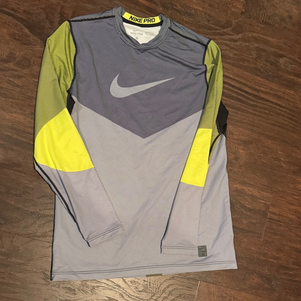 Nike Men's Long Sleeve Shirt - Blue and Yellow